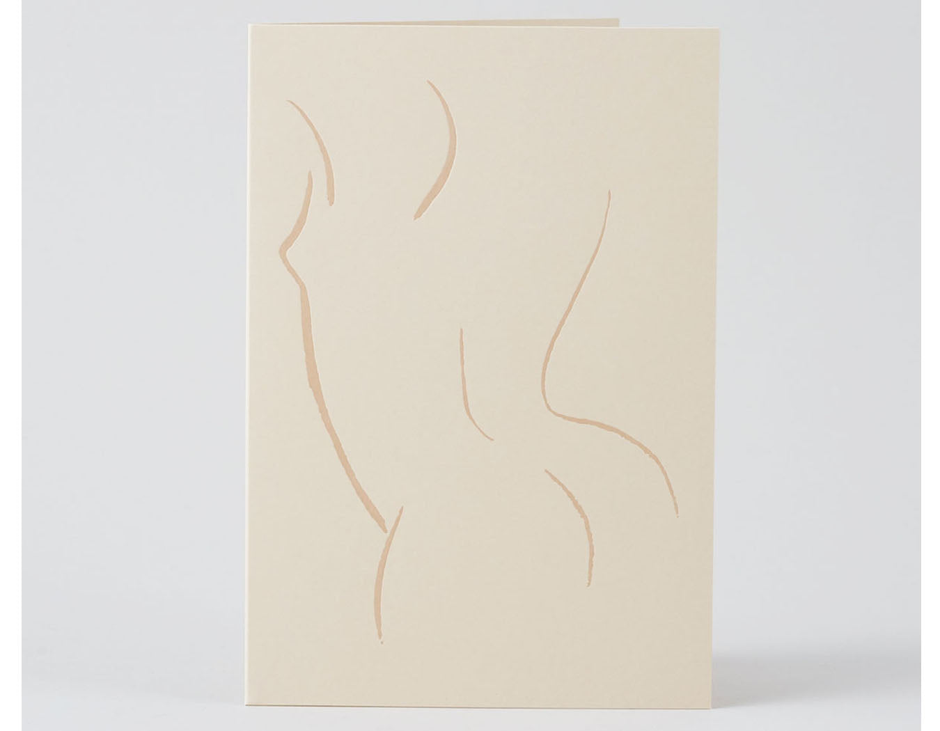letterpress card of line illustrated nude from behind