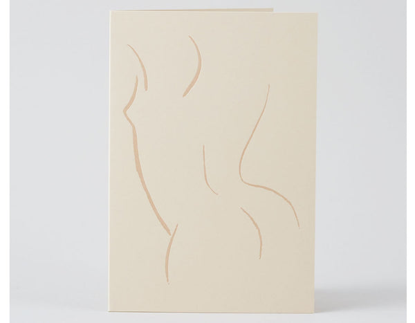 Nude from Behind Letterpress Art Card Nude from Behind Letterpress Art Card