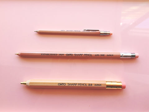 Ohto Wooden Mechanical Pencils 3 different sizes