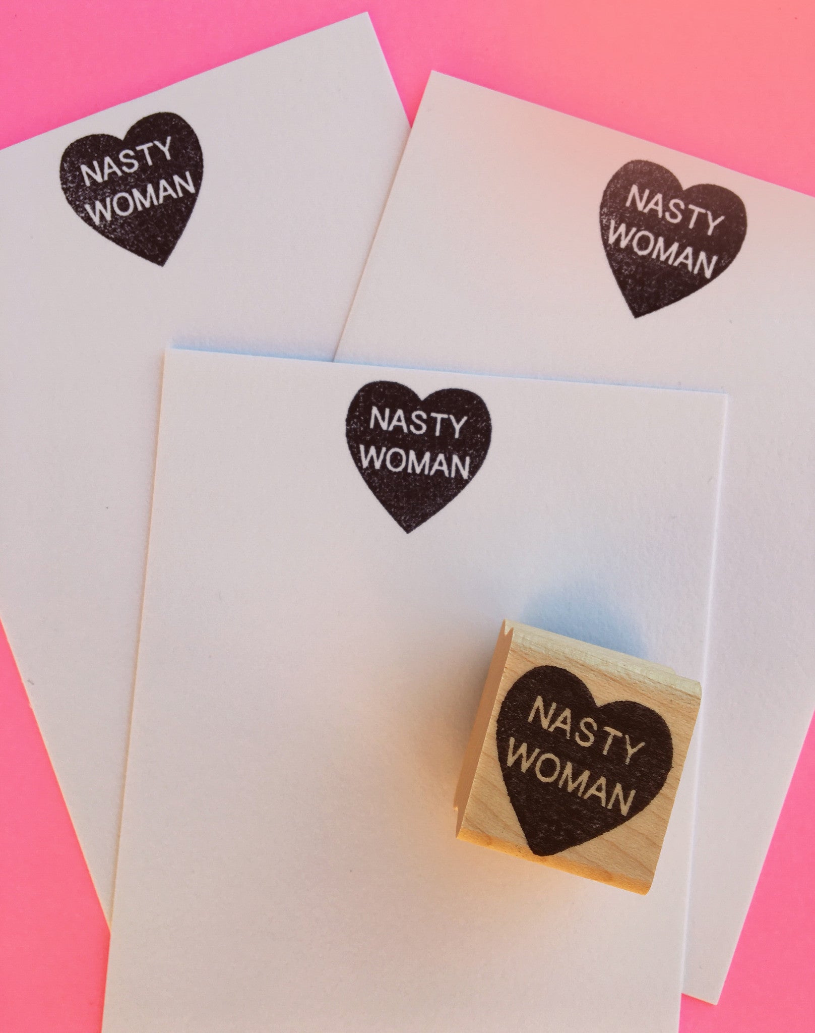 NASTY WOMAN Heart Stamp