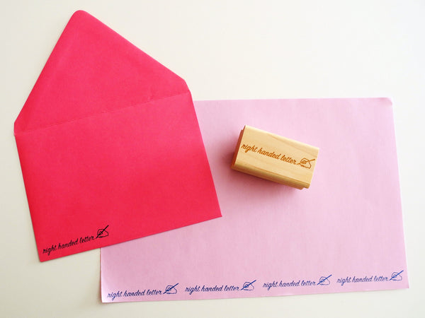 Right or Left Handed Letter Rubber Stamp
