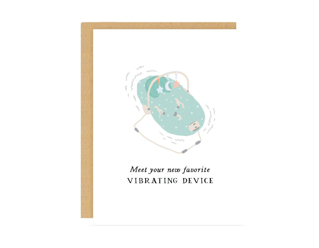 Vibrating Device Baby Card - baby shower, new parents, expecting, pregnancy, gender neutral, funny, parenthood
