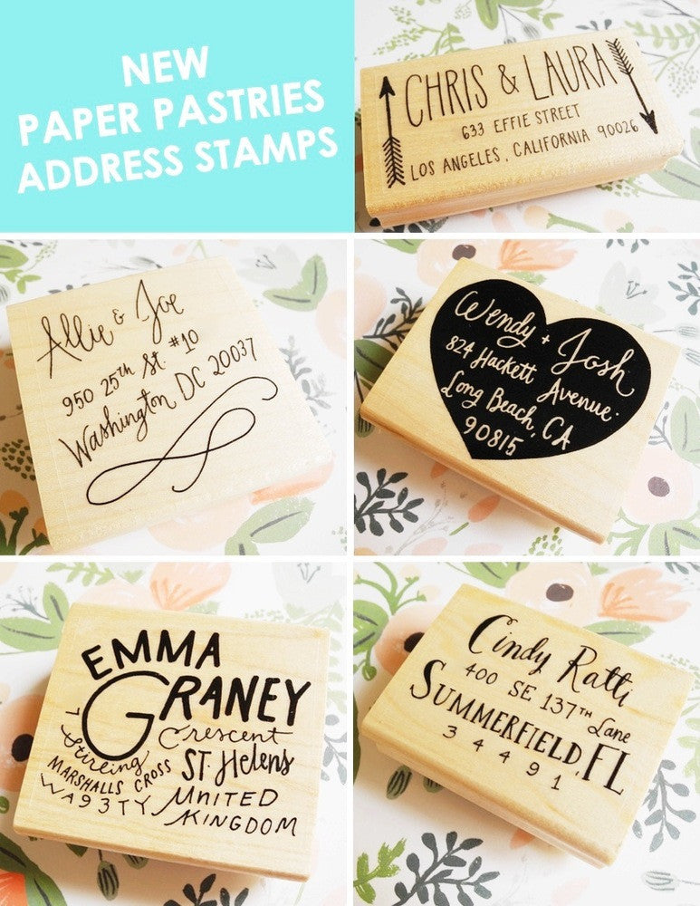 Custom Hand Lettered Return Address Stamp – Paper Pastries