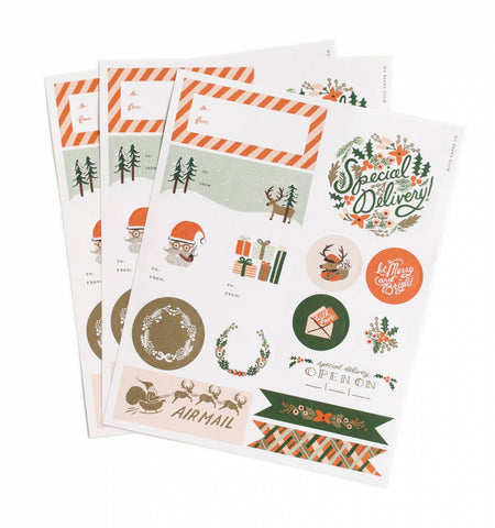 Winter Holiday Gift Stickers