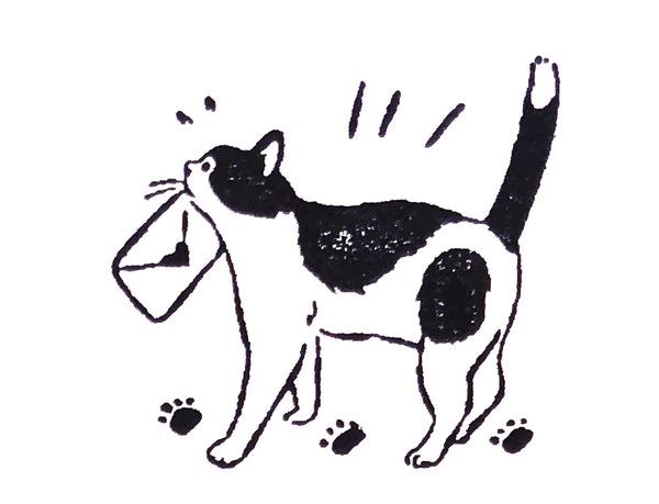 Black and White Cat Rubber Stamps