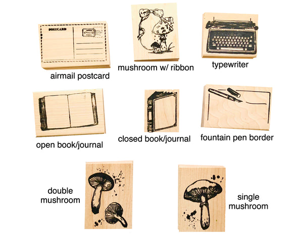 Letter writing rubber stamps