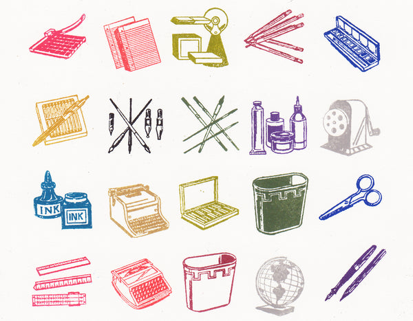 Mini Office Supply Stationery Supply Rubber Stamps