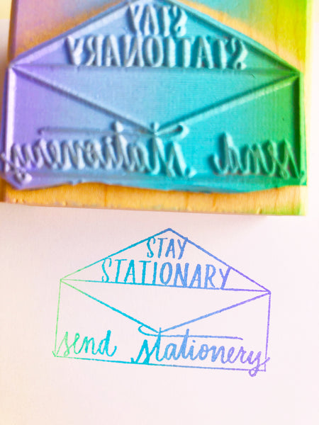Stay Stationary Send Stationery Rubber Stamps