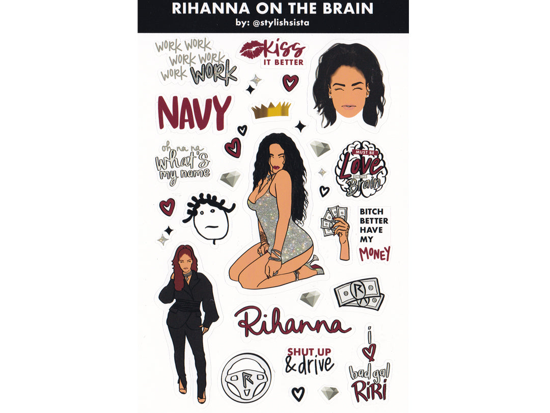 Rihanna Glossy Sticker Sheet