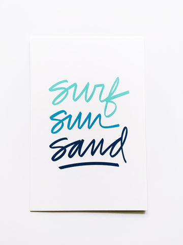 Surf Sun Sand Summer Vacation Card