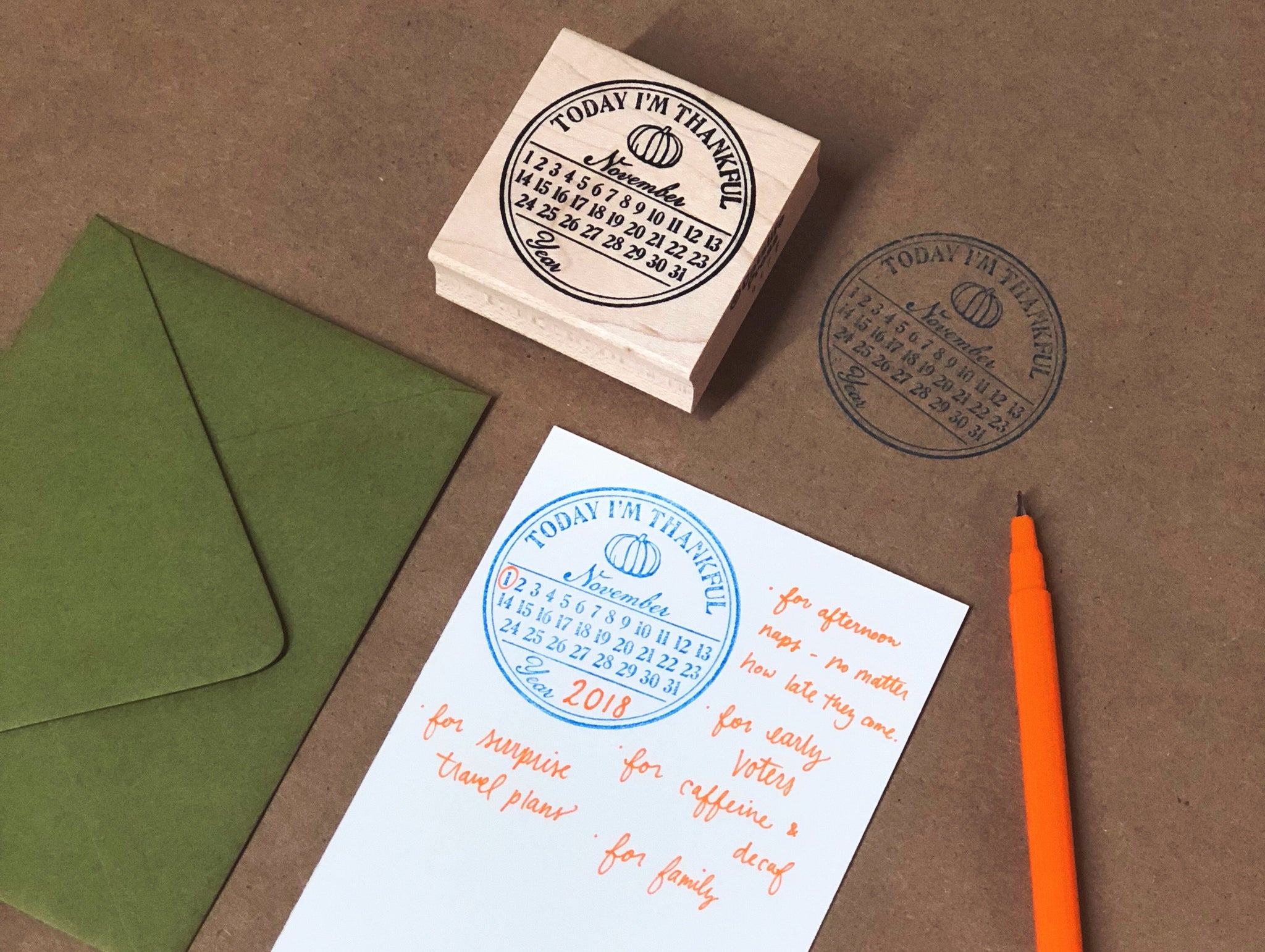 Today I'm Thankful Rubber Stamp