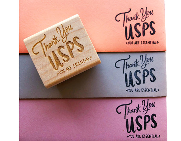 rubber stamped envelopes that read Thank You USPS