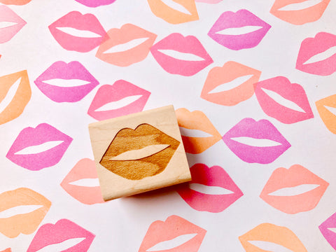lips rubber stamp | kiss stamp | face stamp | stamp for diy valentine, birthday, card making, art journal, block printing- TALK TO THE SUN