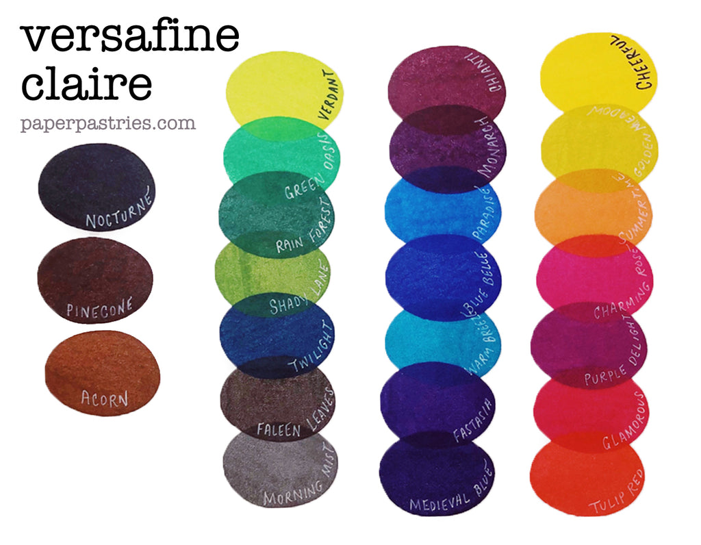 Versafine Clair Ink Swatch Colors 