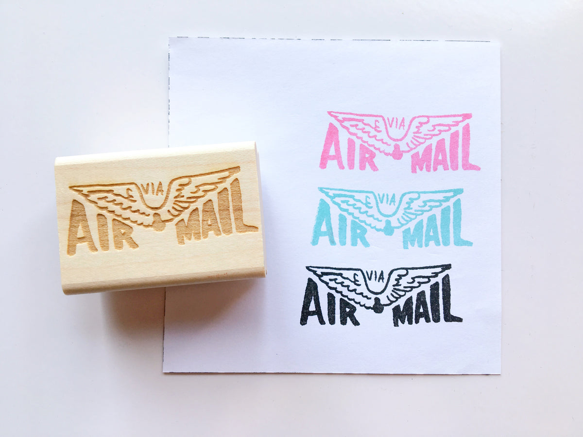 Vintage Inspired Via Air Mail Rubber Stamp – Paper Pastries