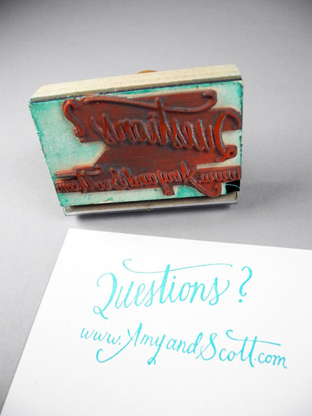 Custom Calligraphy Wedding Website Rubber Stamp