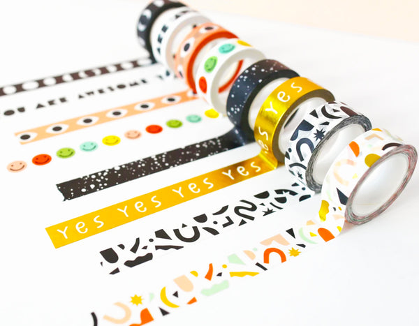 8 different rolls of washi tape