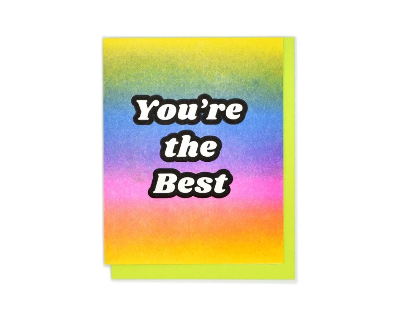 "You're the Best" Rainbow Gradient Risograph Card
